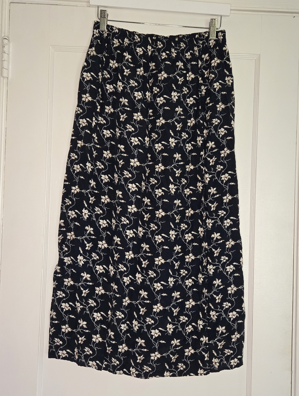 Geoffrey Beene Floral Maxi Skirt - Women's Medium - Black & White